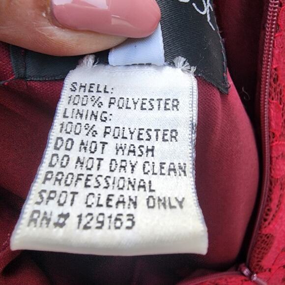 CLARISSE red formfitted Mermaid sweethaert with overlay sheer top prom dress 2 - Picture 11 of 12